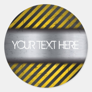 Redonda Pegatina Metalizado Grunge