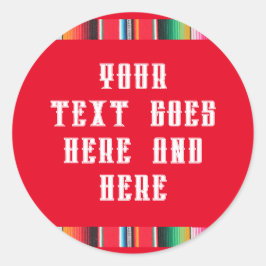 Redonda Pegatina mexicano de texto con mancha de poncho