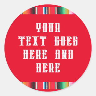Redonda Pegatina mexicano de texto con mancha de poncho