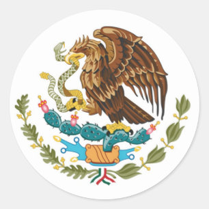 Redonda Pegatina mexicano del escudo de armas