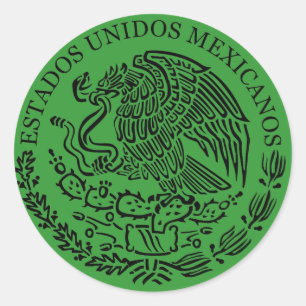 Redonda Pegatina mexicano del escudo de armas