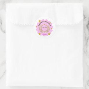 Redonda Pegatina Militar Rosa — Misión Cumplida Niña