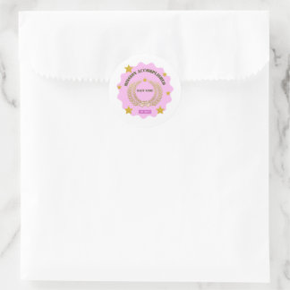 Redonda Pegatina Militar Rosa — Misión Cumplida Niña