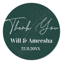 Pegatina Minimalista de hoja verde