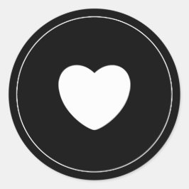 Redonda Pegatina minimalista | Negro