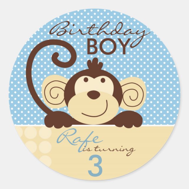 Redonda Pegatina Mod Monkey (Anverso)