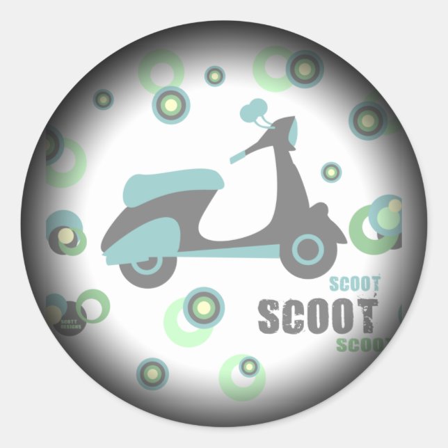 Redonda Pegatina Mod Scoot Fade (Anverso)