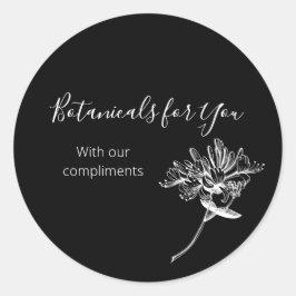 Redonda Pegatina moderno de escritura botánica y chupa de 