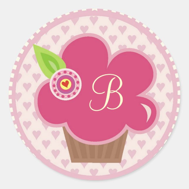 REDONDA PEGATINA MONOGRAM CUPPYCAKE CUTIE (Anverso)