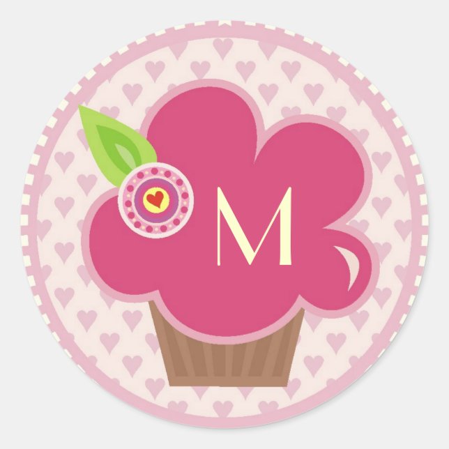 REDONDA PEGATINA MONOGRAM CUPPYCAKE CUTIE (Anverso)