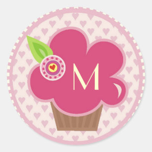 REDONDA PEGATINA MONOGRAM CUPPYCAKE CUTIE