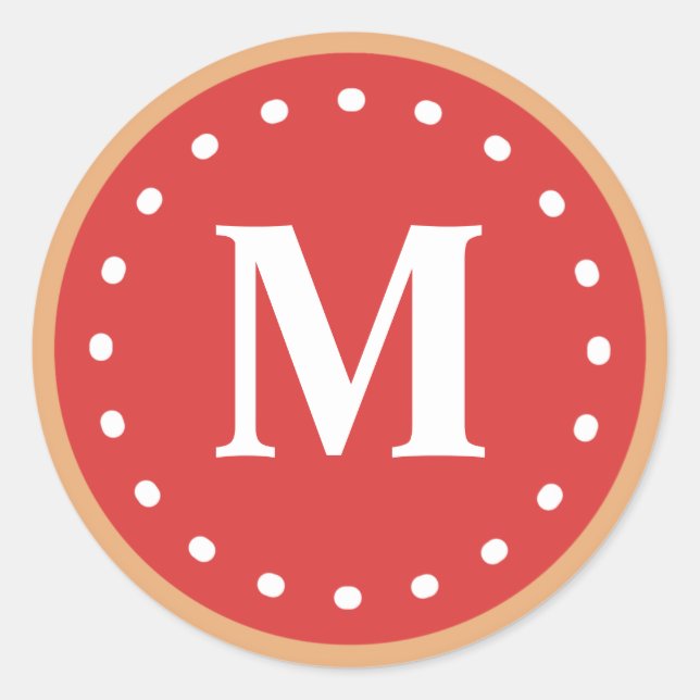 Redonda Pegatina Monograma de cookie espumosa (Anverso)