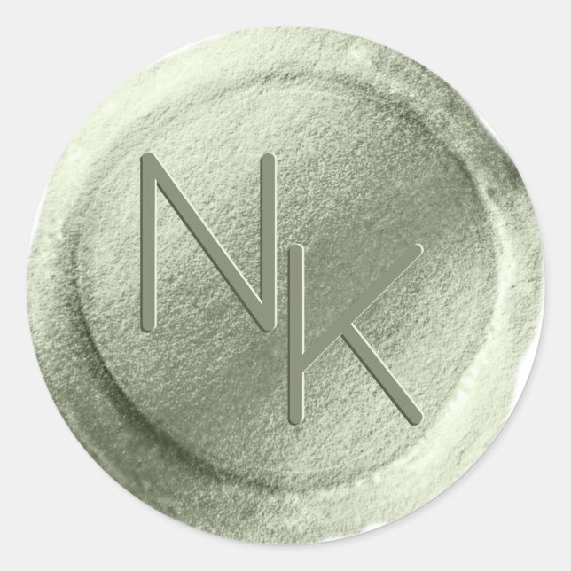 Redonda Pegatina Monograma de sellado de cera de Relieve m (Anverso)