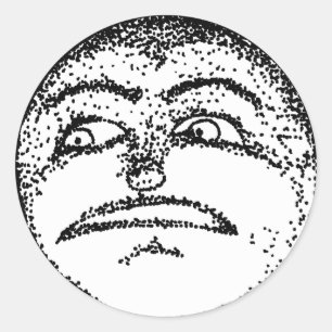 Redonda Pegatina Moon Face