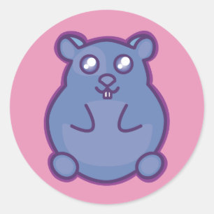 Redonda Pegatina Morple Hamster