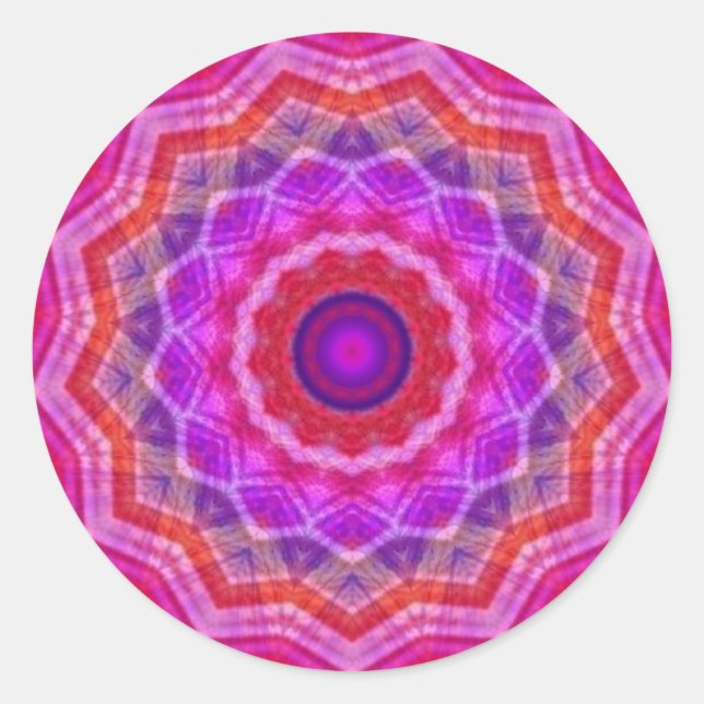 Redonda Pegatina Mosaic Kaleidoscope (Anverso)