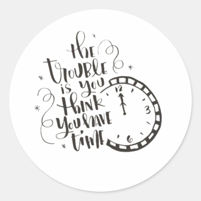 Redonda Pegatina motivacional (Anverso)