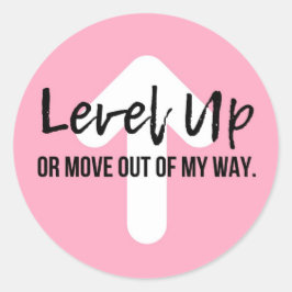 Redonda Pegatina motivacional de confianza rosa de nivel s