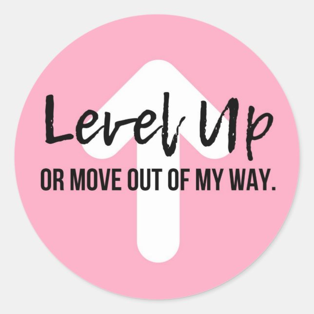 Redonda Pegatina motivacional de confianza rosa de nivel s (Anverso)