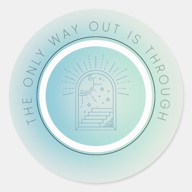 Redonda Pegatina motivacional, minimalista, espiritual. (Anverso)