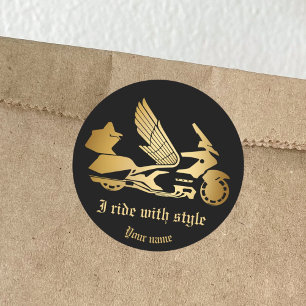Redonda Pegatina motociclismo de moto