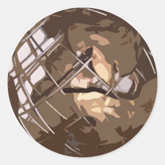 Redonda pegatina Mundial 3D (Anverso)