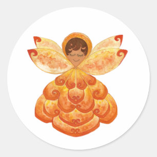 Redonda Pegatina naranja Blossom Pixie