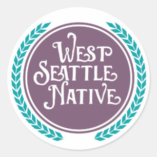 Redonda Pegatina nativo de West Seattle