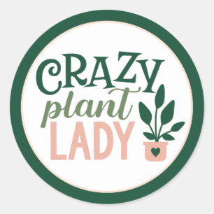 Redonda Pegatina Natural de Plantas Jardín