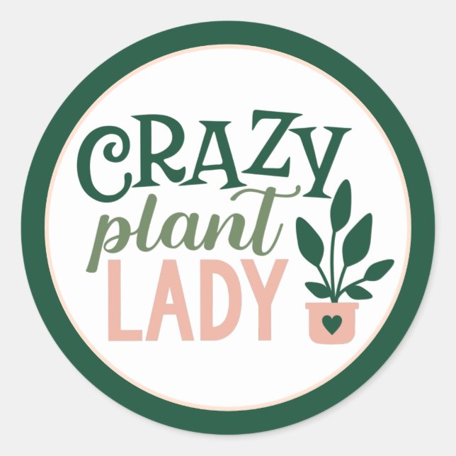 Redonda Pegatina Natural de Plantas Jardín (Anverso)