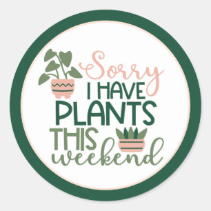 Redonda Pegatina Natural de Plantas Jardín