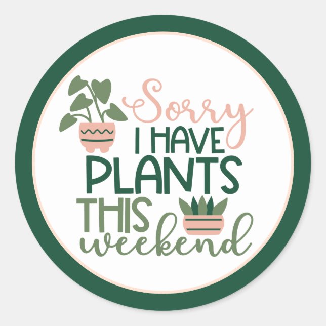 Redonda Pegatina Natural de Plantas Jardín (Anverso)