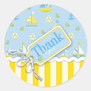 Redonda Pegatina Nautical TY