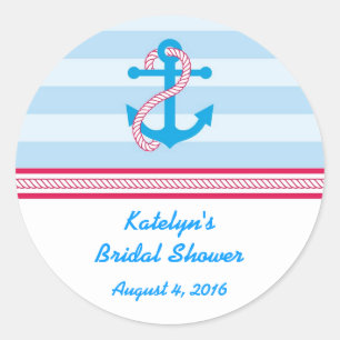 Redonda Pegatina náutico del ancla