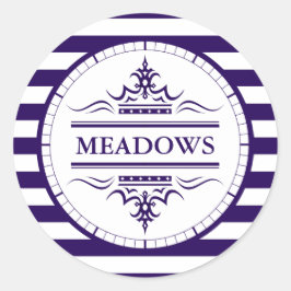 Redonda Pegatina náutico elegante de la Marina Clásica de 