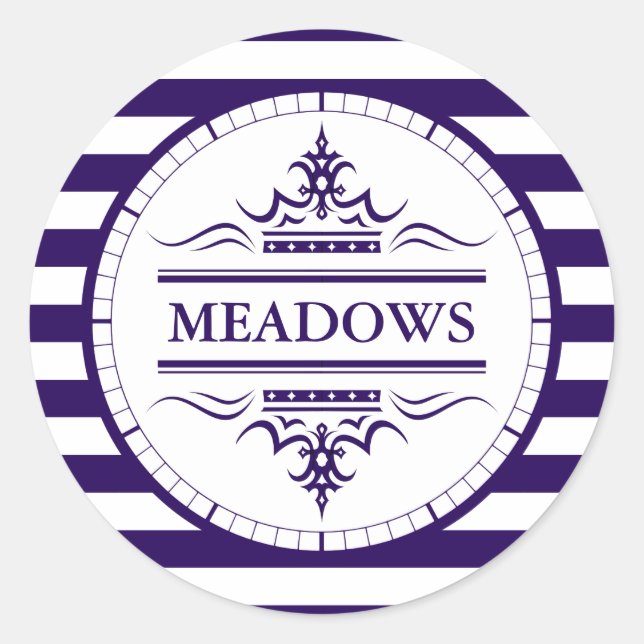 Redonda Pegatina náutico elegante de la Marina Clásica de  (Anverso)