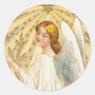 Redonda Pegatina navideña de Ángel Victoriano