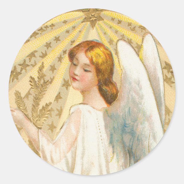 Redonda Pegatina navideña de Ángel Victoriano (Anverso)