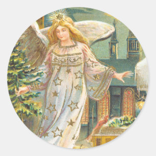 Redonda Pegatina navideña de Ángel Victoriano