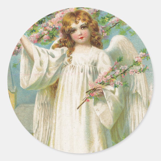 Redonda Pegatina navideña de Ángel Victoriano (Anverso)
