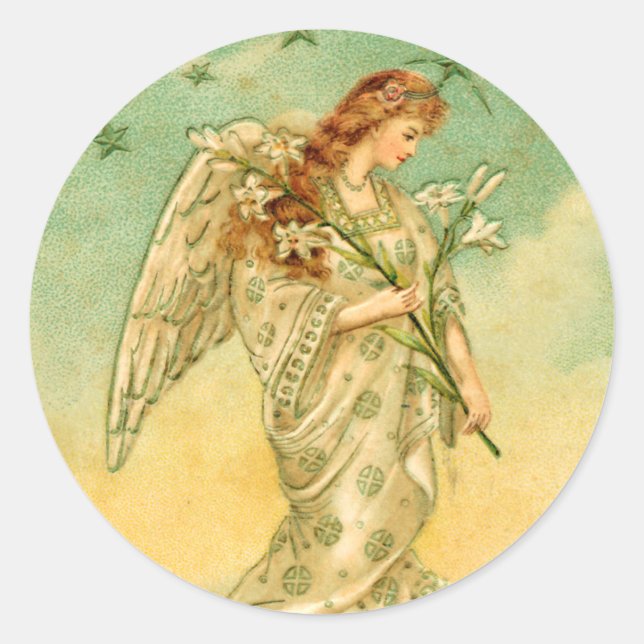 Redonda Pegatina navideña de Ángel Victoriano (Anverso)