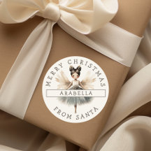 Pegatina navideña dulce personalizada Ballerina