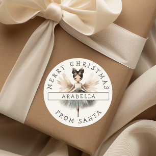 Redonda Pegatina navideña dulce personalizada Ballerina