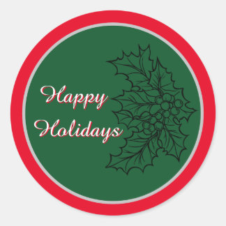 Redonda Pegatina navideña festiva