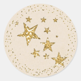 Redonda Pegatina navideña Gold Star
