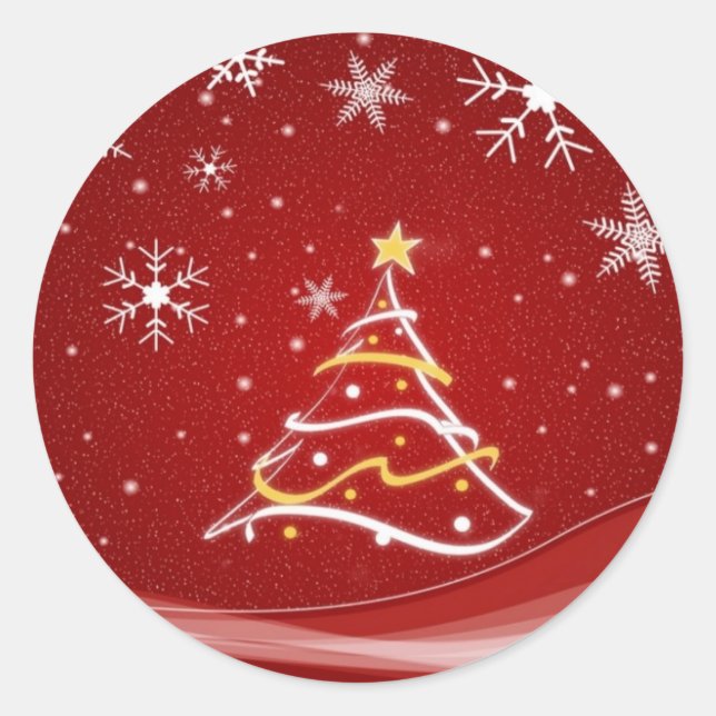 Redonda Pegatina navideño navideño (Anverso)