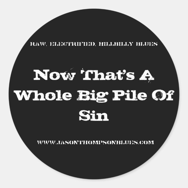 Redonda Pegatina negro (Anverso)