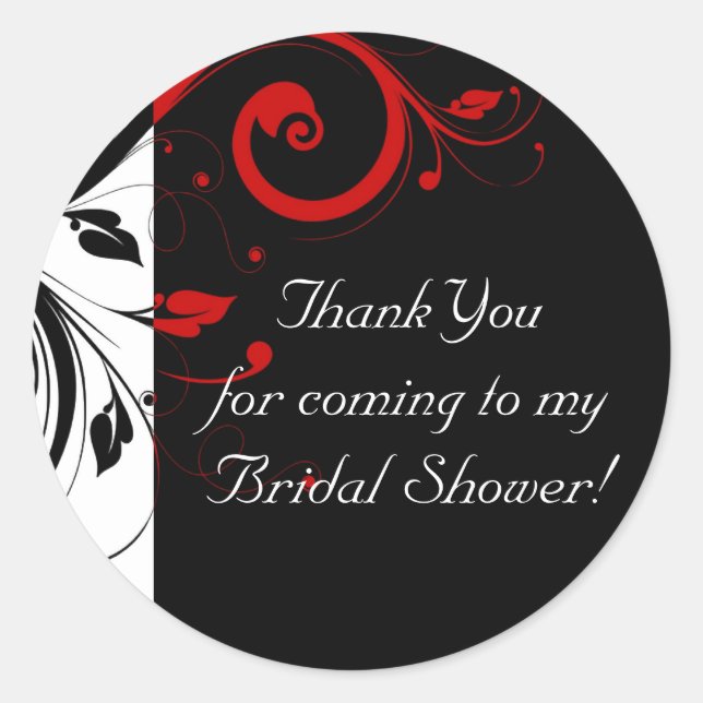 Redonda Pegatina negro, blanco, rojo Personalizado de giro (Anverso)