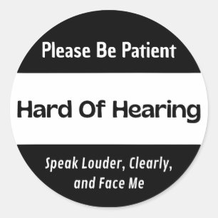 Redonda Pegatina negro clásico difícil de escuchar