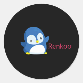Redonda Pegatina negro de Renkoo Penguin
